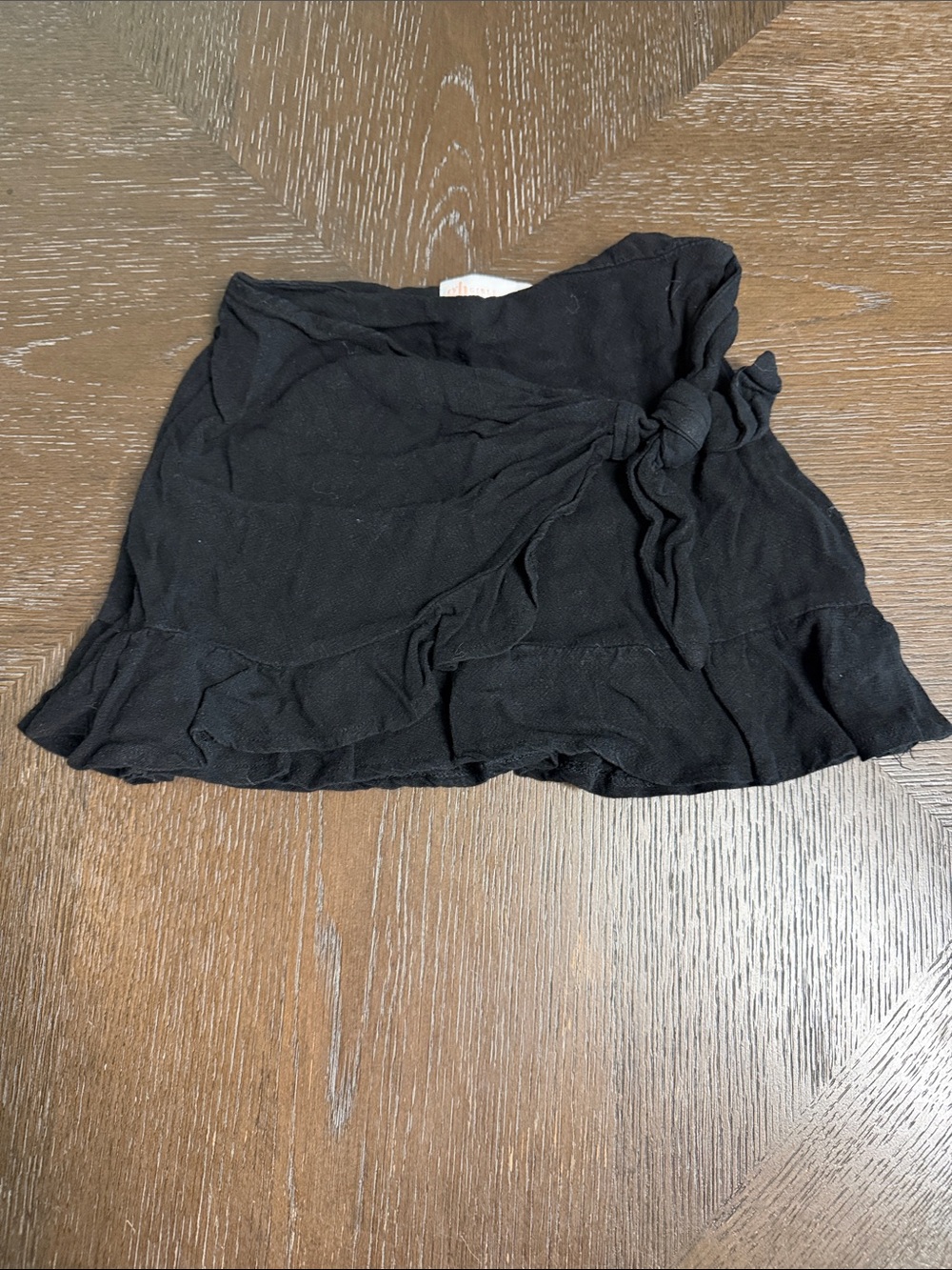 GB girls Black Ruffle Wrap Skirt with Side Tie